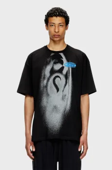 Мужская черная футболка Черный S Diesel A18659 0AGRI