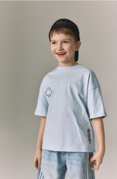 Reserved - Бавовняна футболка - блідо-блакитний - 024IT-05X