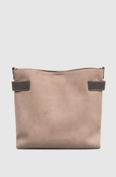 Коричневая замшевая сумка Essence с цепочкой мониль