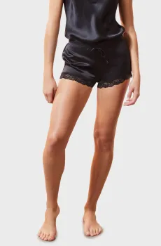 Женские черные шелковые шорты MILKY Черный S Etam 6515191