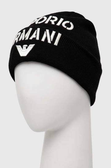 Детская шапка с примесью шерсти Emporio Armani цвет чёрный