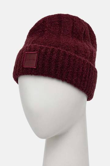 Шапка с примесью шерсти Calvin Klein цвет бордовый K60K612596 Шапка с примесью шерсти Calvin Klein цвет бордовый K60K612596