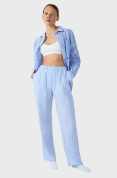 Женские голубые льняные брюки ISAME Голубой L Etam 6550857