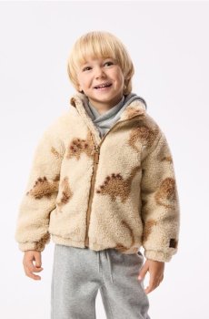 Reserved - Куртка sherpa з принтом - бежевий - 825HF-08X