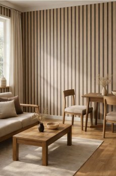 Самоклеюча шпалери з візерунком, що імітує жалюзі - коричневий