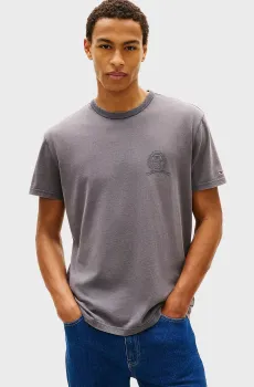 Мужская темно-серая футболка REG CREST TEE Серый M Tommy Jeans DM0DM21985
