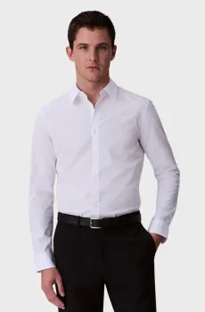 Мужская белая рубашка LS SOLID SUPIMA STRETCH Белый XL Calvin Klein LV040BM127