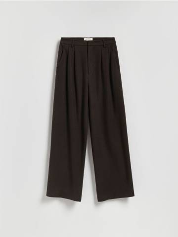 Reserved - Штани з додаванням вовни - темно коричневий - 493IK-89X