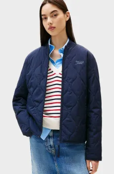 Женский темно-синий бомбер REG ONION QUILT Синий M Tommy Jeans DW0DW20962