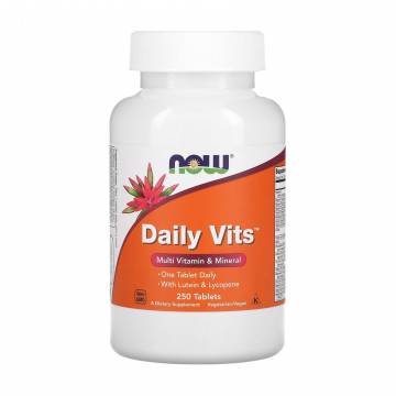 Витаминно-минеральный комплекс NOW Foods Daily Vits With Lutein & Lycopene с лютеином и ликопином, 250 вегетарианских таблеток Витаминно-минеральный комплекс NOW Foods Daily Vits With Lutein & Lycopene с лютеином и ликопином, 250 вегетарианских таблеток