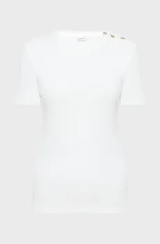 Женская белая футболка BUTTON T-SHIRT Белый S Gant 4204219