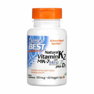 Витамин K2 MK7 Doctors Best Natural Vitamin K2 MK7, 180 мкг, 60 веганских капсул