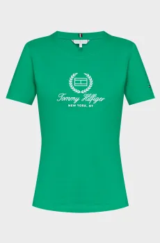Женская зеленая футболка Зеленый XS Tommy Hilfiger WW0WW41761