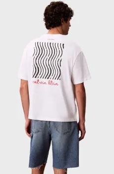 Мужская белая футболка 16s TRVL LINES GRAPHIC Белый M Calvin Klein Jeans LV04RG816G