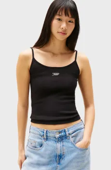 Женский черный топ SCRIPT STRAPPY Черный S Tommy Jeans DW0DW20241