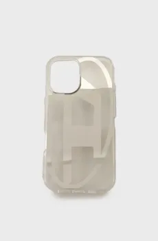 Серебристый чехол для телефона for iPhone 16 Oval D Mirror Серебряный ONESIZE Diesel 60139
