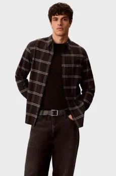 Мужская черная рубашка в клетку WINDOWPANE OXFORD CLASSIC Черный L Calvin Klein LV04RG106G