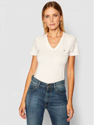 Tommy Jeans Футболка Tjw Skinny Stretch DW0DW09197 Білий Slim Fit Tommy Jeans Футболка Tjw Skinny Stretch DW0DW09197 Білий Slim Fit
