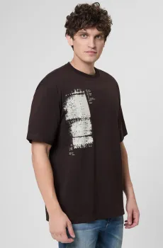 Мужская темно-коричневая футболка Коричневый M BOSS 50546958;202