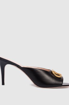 Черные кожаные мюли VLogo Signature