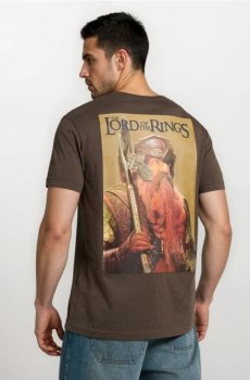 Бавовняна футболка з принтом The Lord of the Rings - сіро-коричневий