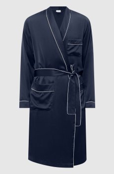 Синий халат из шелка