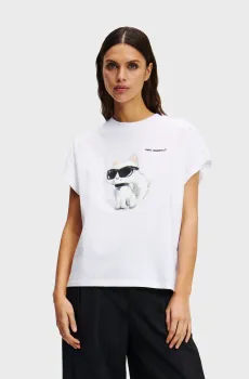 Женская белая футболка IKON AQUARELLE Белый XS Karl Lagerfeld A2W17115