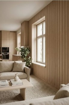 Набір стінових панелей з імітацією дерева 4 pack - бежевий