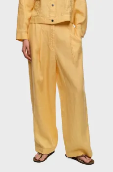 Женские желтые льняные брюки Желтый 36 Bimba Y Lola 261BR6021.10100