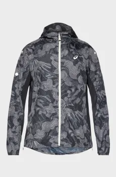 Мужская черная ветровка с узором Черный L Asics 2011D524-001