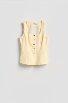 Reserved - Жилет з квадратним вирізом - світло-жовтий - 472HV-10X