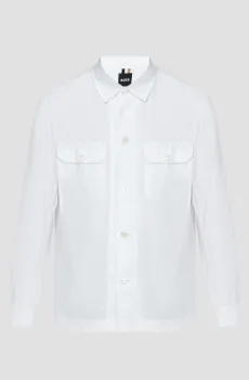 Мужская белая льняная рубашка Белый 56 BOSS 50489310;100