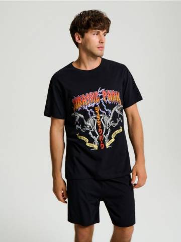 Піжамний комплект із двох предметів Jurassic Park - чорний