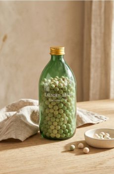 Скляна пляшка для пральних засобів - зелений