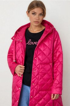 Квітовий плащ з регульованим капюшоном - фуксія