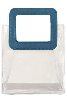 Сумка Cosmo Shop прозрачная, с синей ручкой, 27*15*25 см (CS1175A)