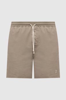 Шорты для плавания цвета хаки с логотипом логотип