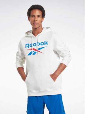 Reebok Світшот Identity Stacked Logo H54805 Білий Regular Fit Reebok Світшот Identity Stacked Logo H54805 Білий Regular Fit