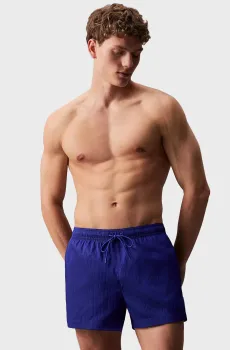 Мужские синие плавательные шорты с узором SHORT DRAWSTING Синий M Calvin Klein KM0KM01077