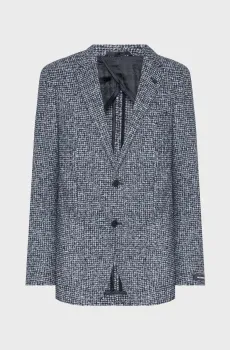 Мужской синий пиджак в клетку Синий 54 Karl Lagerfeld 553014.155280;690