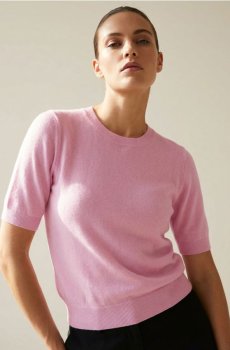 Джемпер з короткими рукавами - рожевий