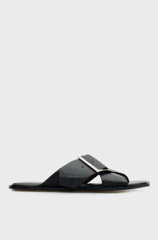 Женские черные кожаные слайдеры Frida Черный 37 PRPY PRSDS26214W