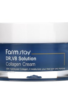 Увлажняющий крем для лица FarmStay DR.V8 Solution Collagen Cream против морщин, с коллагеном, 50 мл