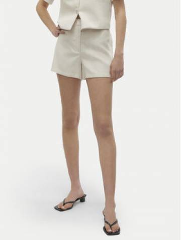 Vero Moda Шорти з тканини Florence 10306692 Écru Regular Fit Vero Moda Шорти з тканини Florence 10306692 Écru Regular Fit