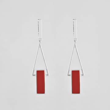 Серебряные серьги Minimal 1677-red Серебряные серьги Minimal 1677-red