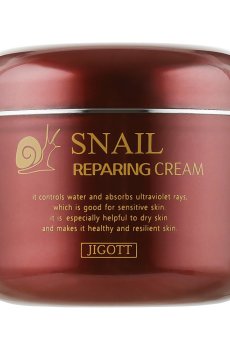 Уценка! Восстанавливающий крем для лица Jigott Snail Reparing Cream с экстрактом слизи улитки, 100 мл