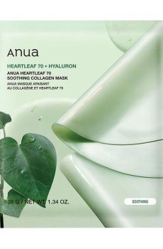 Гидрогелевая коллагеновая маска для лица Anua Heartleaf 70 Soothing Collagen Mask с хауттюйнией сердцевидной, 38 г