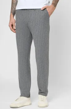Мужские серые брюки в полоску Серый 52 BOSS 50551518;030
