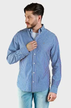Мужская рубашка в полоску SLIM CLASSIC POPLIN STRIPE Разноцветный M Gant 3000132