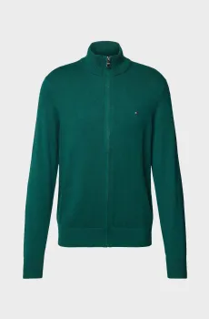 Мужской зеленый кардиган PIMA ORG CTN CASHMERE ZIP THRU Зеленый S Tommy Hilfiger MW0MW28050